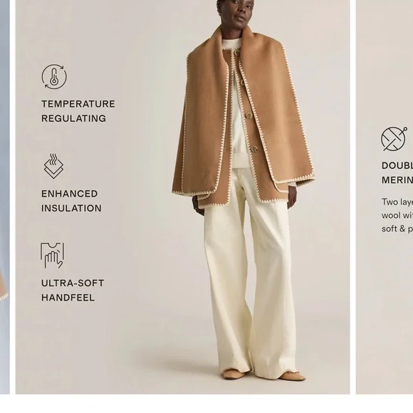 NWT Quince Double-Faced 100% Merino
Wool Scarf Coat - Large - Picture 8 of 10